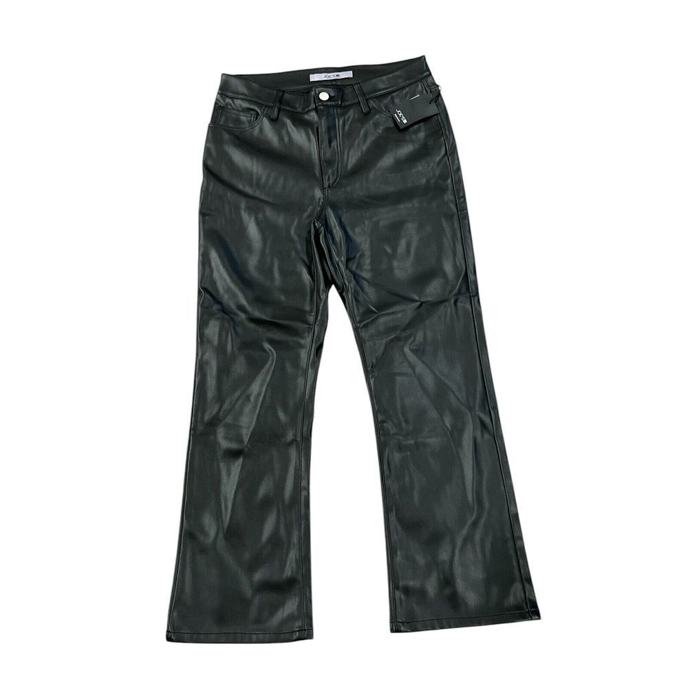 Joe's Women Jeans Size 27 Mid Rise Color Black Faux Leather Cropped NWT